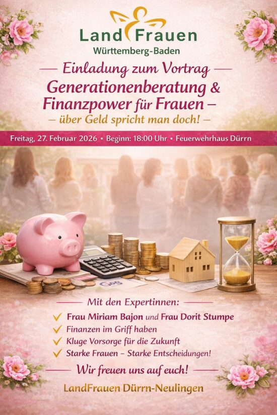 ABGESAGT!! Vortag „Finanzpower für Frauen – Über Geld spricht man doch!“