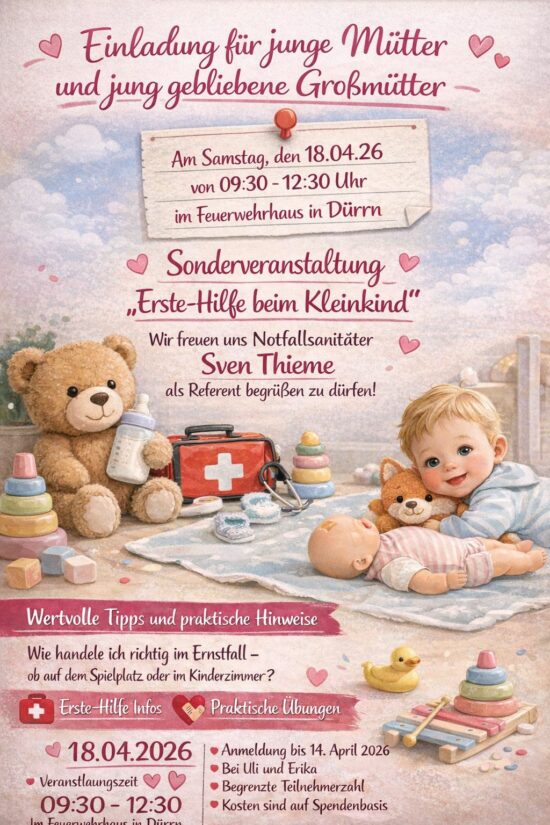Nachtrag zur Veranstaltung „Erste Hilfe beim Kleinkind“