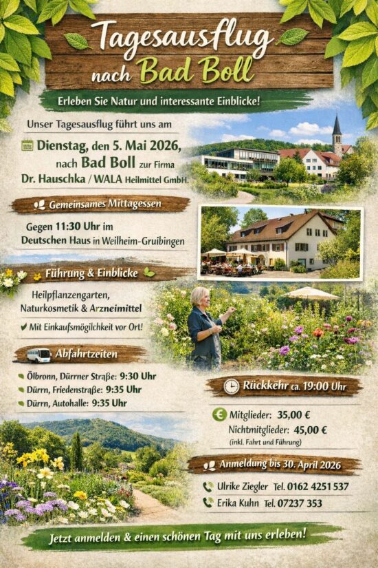 Tagesausflug und Lehrfahrt nach Bad Boll